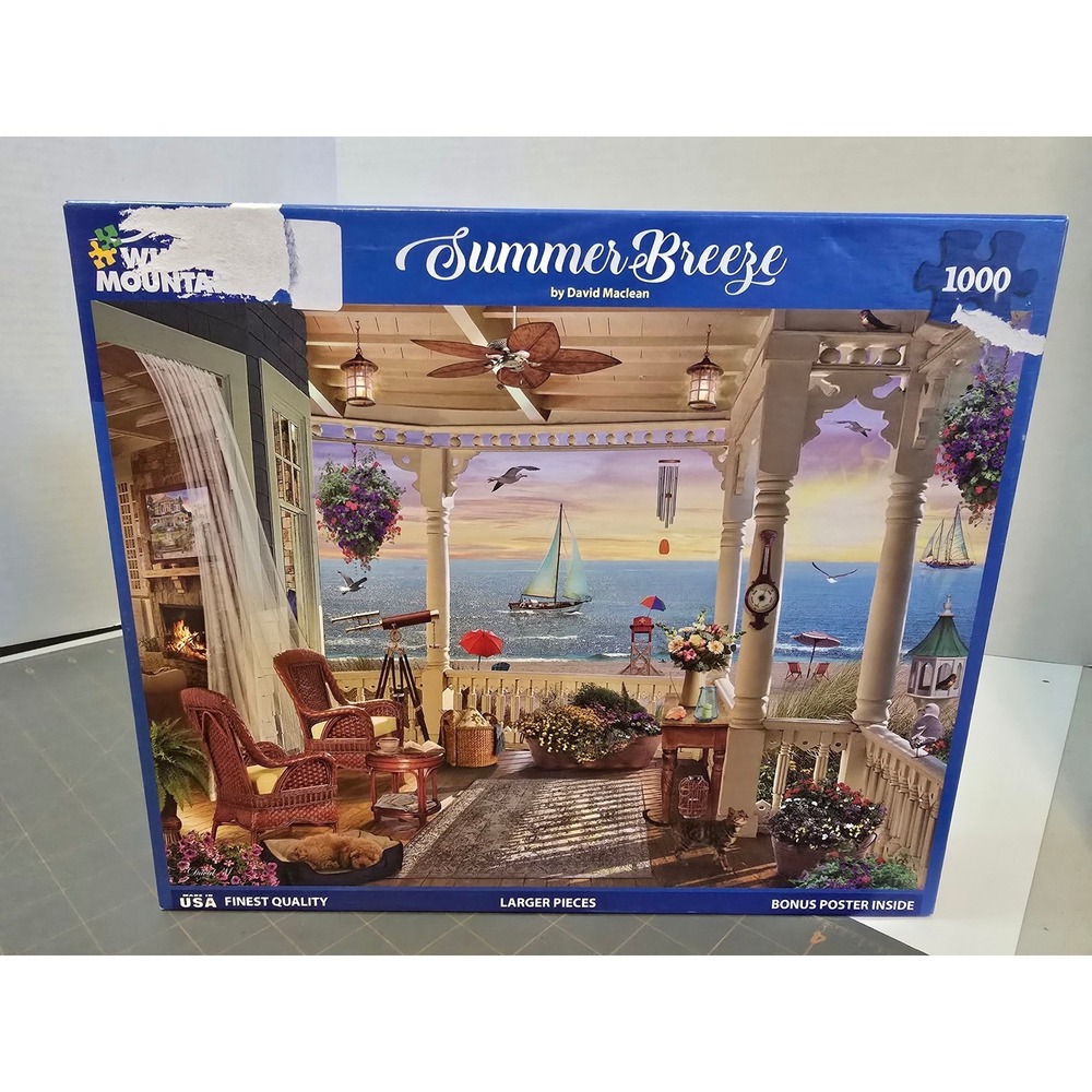 Used White Mountain Summer Breeze 1000 Piece Jigsaw Puzzle by David Maclean